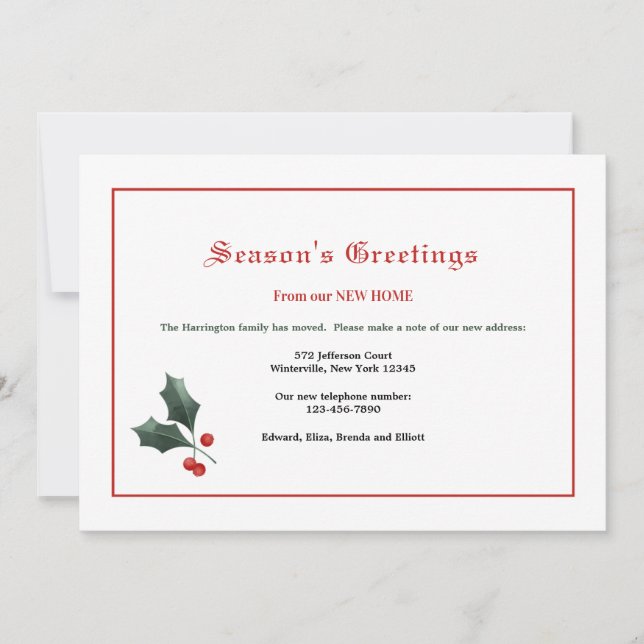 Festividades Cartão de Boas Festas de Natal da Holly Holiday (Frente)