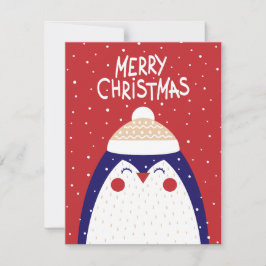 Festividades Cartão de Boas Festas de Natal do Pinguim