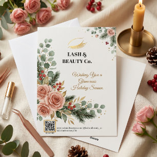Festividades Cartão de Boas Festas de Natal Lash Tech Botanica