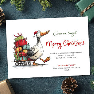 Festividades Cartão de Boas Festas de Natal Pato Minimalista Di