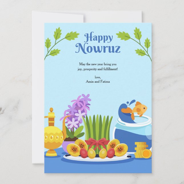 Festividades Cartão de Boas Festas de Nowruz (Frente)