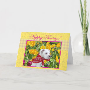 Festividades Cartão de Boas Festas de Nowruz com cachorrinho bo