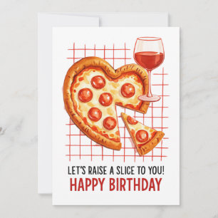 Festividades Cartão de Boas Festas de Pizza de Aniversário: Cel