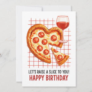 Festividades Cartão de Boas Festas de Pizza de Aniversário: Cel