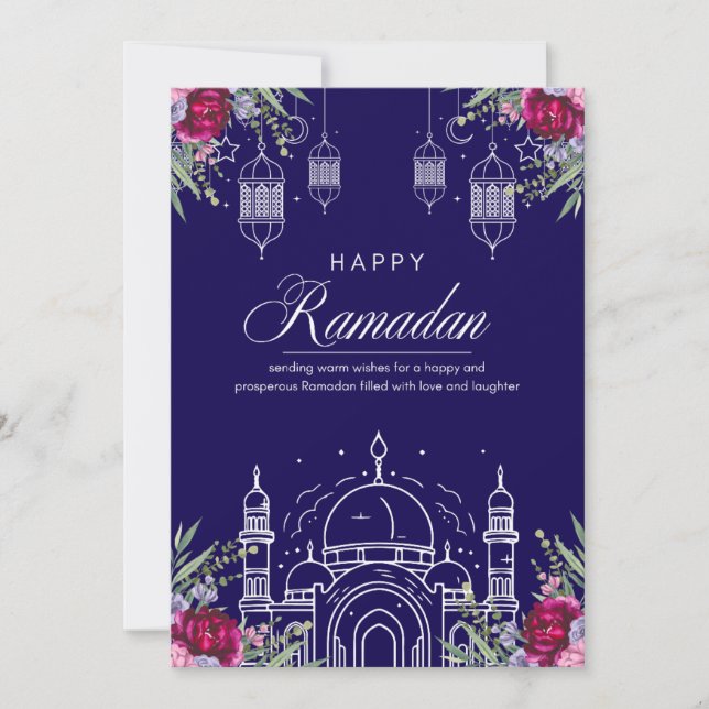 Festividades Cartão de Boas Festas de Ramadan (Frente)