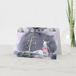 Festividades Cartão de Boas Festas de Renas