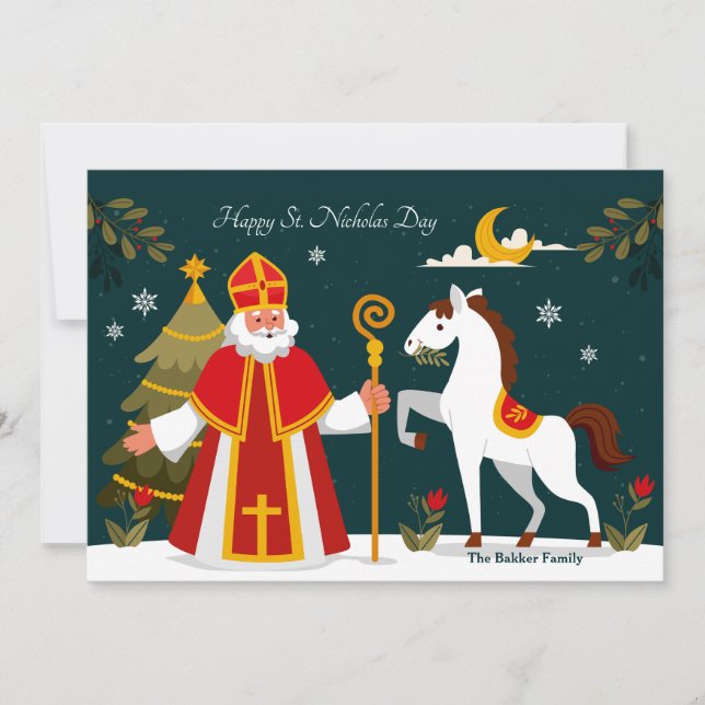 Festividades Cartão de Boas Festas de São Nicolau (Frente)