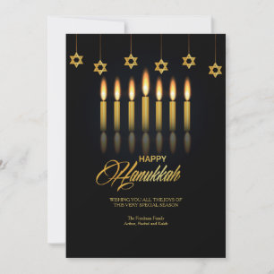 Festividades Cartão de Boas Festas de Velas de Hanukkah