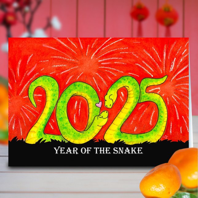 Festividades Cartão de Boas Festas do Ano da Serpente 2025 (Criador carregado)