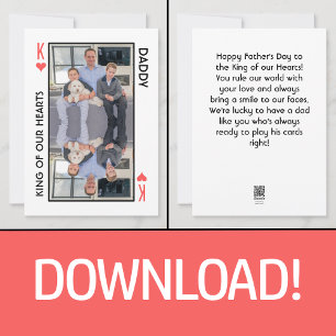 Festividades Cartão de Boas Festas do Dia dos Pais Rei de Copas