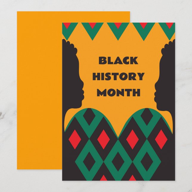 Festividades Cartão de Boas Festas do Mês da História Negra (Frente/Verso)