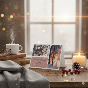 Festividades Cartão de Boas Festas Dobrável Elegante Bonne Anné