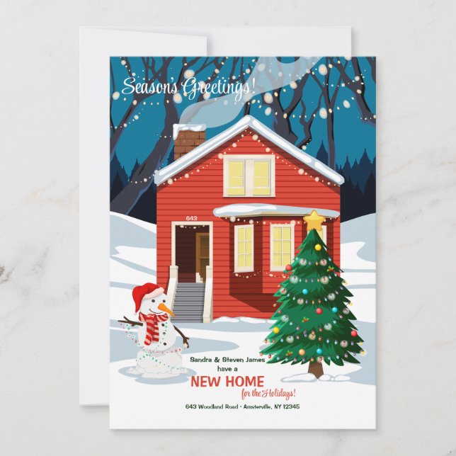 Festividades Cartão de Boas Festas em Casa (Frente)