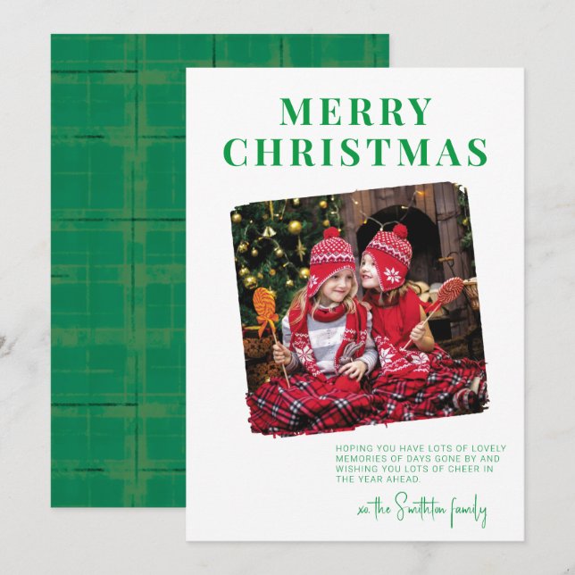 Festividades Cartão de Boas Festas em Papel Bold Deckled (Frente/Verso)