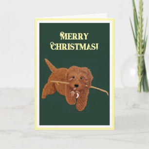 Festividades Cartão de Boas Festas Goldie Doodle