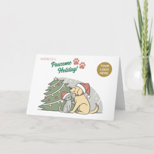 Festividades Cartão de Boas Festas Paws & Joy Pet Care