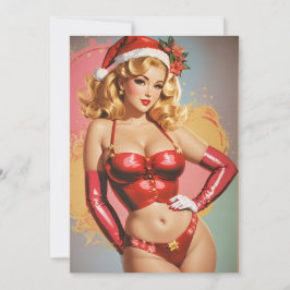 Festividades Cartão de Boas Festas Retrô Pin-up