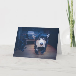 Festividades Cartão de Boas-Vindas Corgi Gótico em Branco