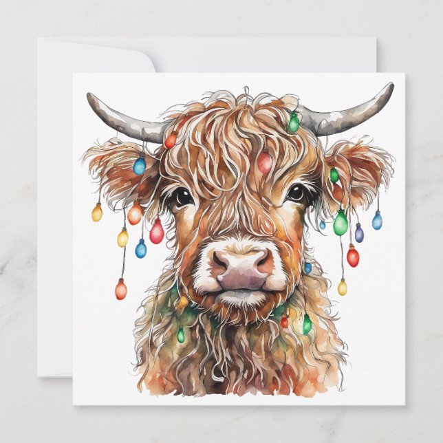 Festividades Cartão de Boas-vindas da Vaca das Terras Altas (Frente)