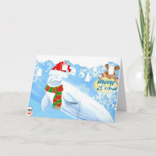 Festividades Cartão de Boas-Vindas de Natal para Baleia Beluga