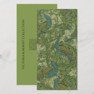 Festividades Cartão de Boas-Vindas Pavões Azul-Verdoso do V&A