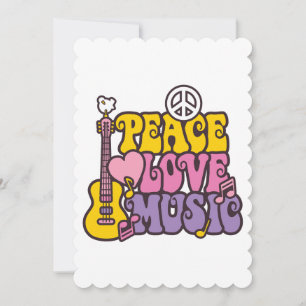 Festividades Cartão de Boas-vindas Peace, Love, And Music Flat