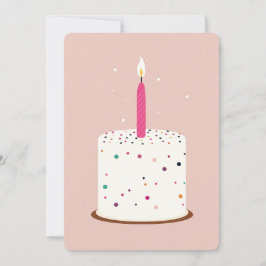 Festividades Cartão de Bolo de Aniversário Minimalista - Pino d