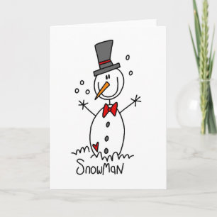 Festividades Cartão de Boneco de Neve em Stick Figure