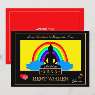 Festividades Cartão de Buddha Arco-íris & Yoga/meditação mindfu