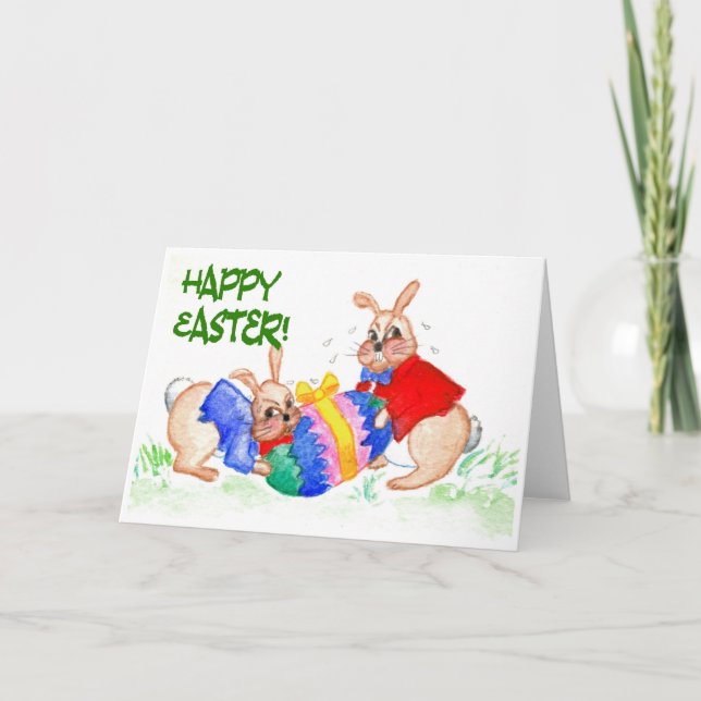 Festividades Cartão de Bunnies de Páscoa (Frente)