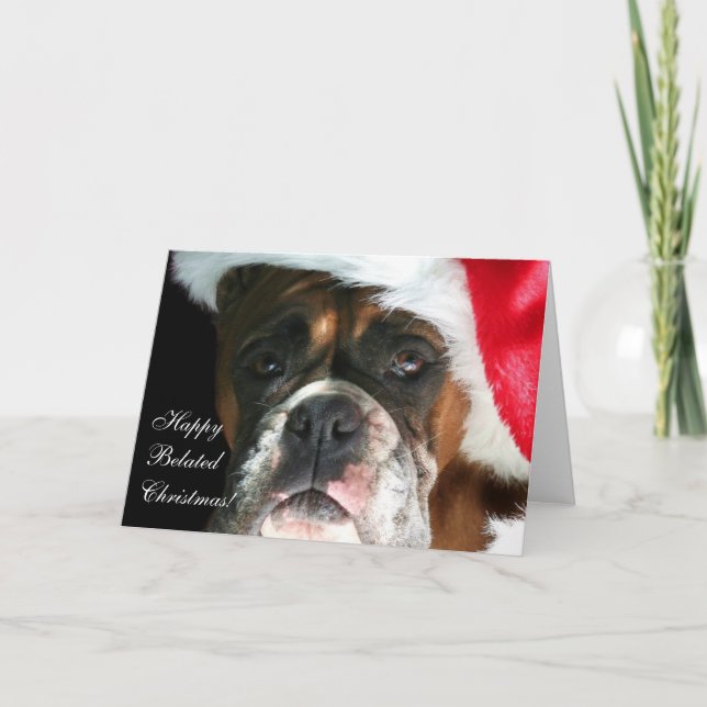 Festividades Cartão de Cachorro Feliz de Natal atrasado (Frente)