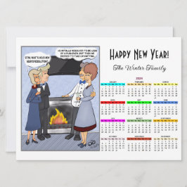 Festividades Cartão de Calendário Branco de Resolução de anos n