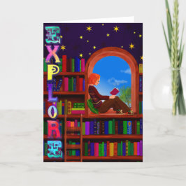 Festividades Cartão de canto de livro bonito para o leitor