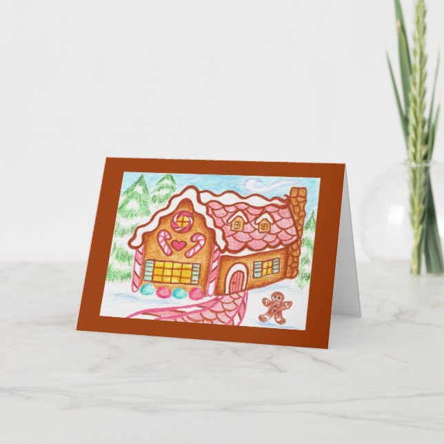 Festividades Cartão de Casa de Pão de Mel (Frente)