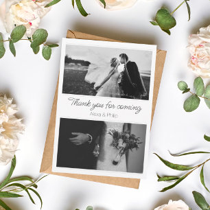 Festividades Cartão de Casamento de Colagem de Fotos Branco e P
