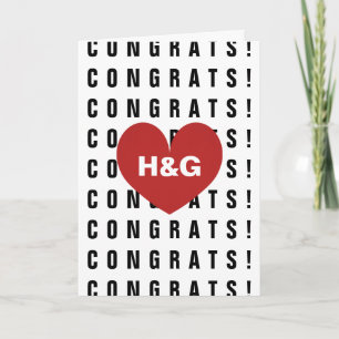 Festividades Cartão de casamento moderno para parabenizar os no