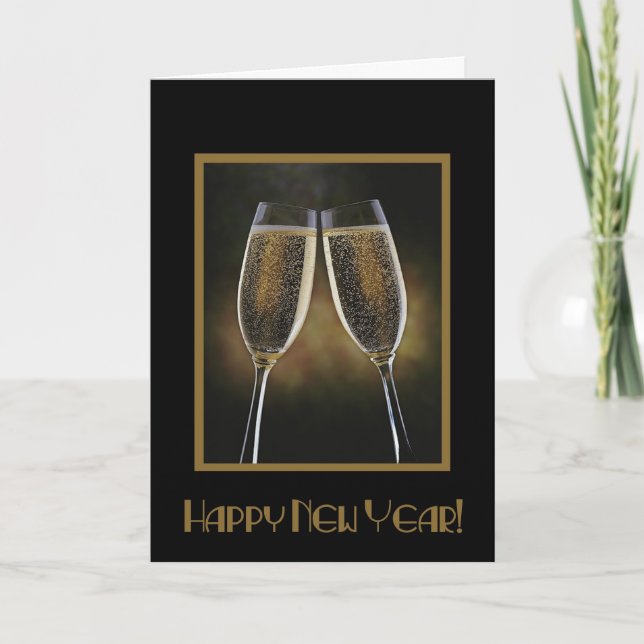 Festividades Cartão de Champagne do ano novo (Frente)