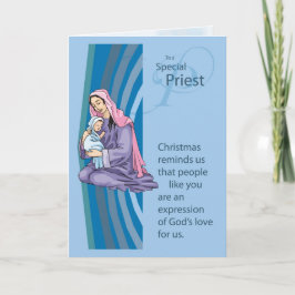 Festividades Cartão de Christams do padre com Mary e criança