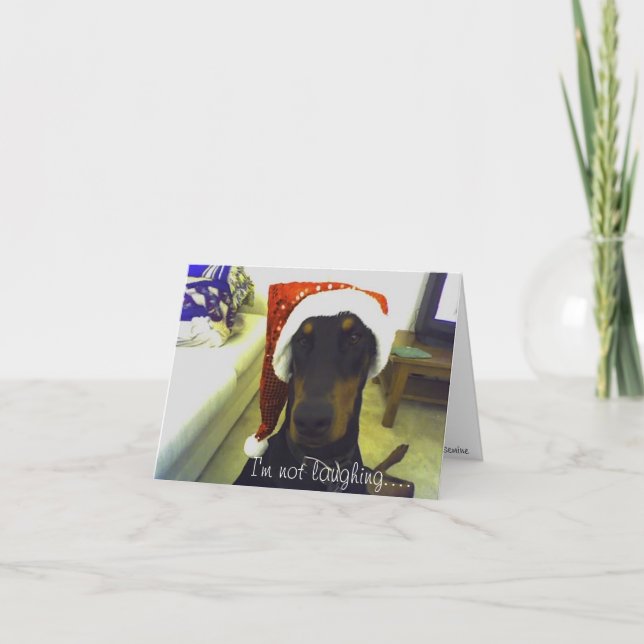 Festividades Cartão de Christmast do Doberman (Frente)