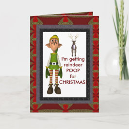 Festividades Cartão de cocô de rena.