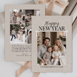 Festividades Cartão de Colagem de Fotos de Ano Novo da Família
