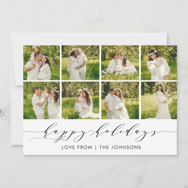 Festividades Cartão de Colagem de Fotos de Boas Festas Modernas (Frente)