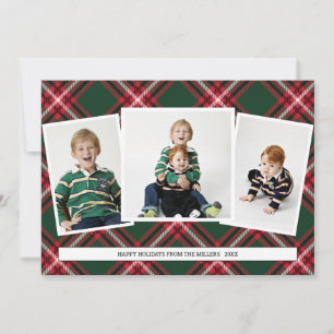 Festividades Cartão de Colagem de Fotos de Xadrez Tartan para