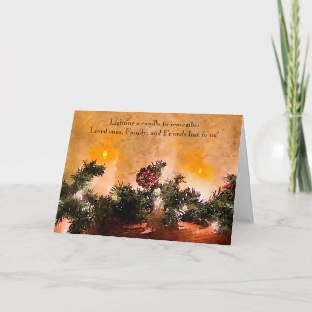 Festividades Cartão de Condolências com Vela Acendida (Frente)