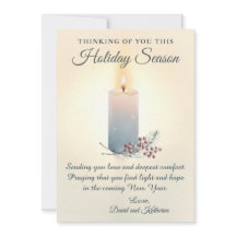 Cartão de Condolências de Natal à Luz de Velas