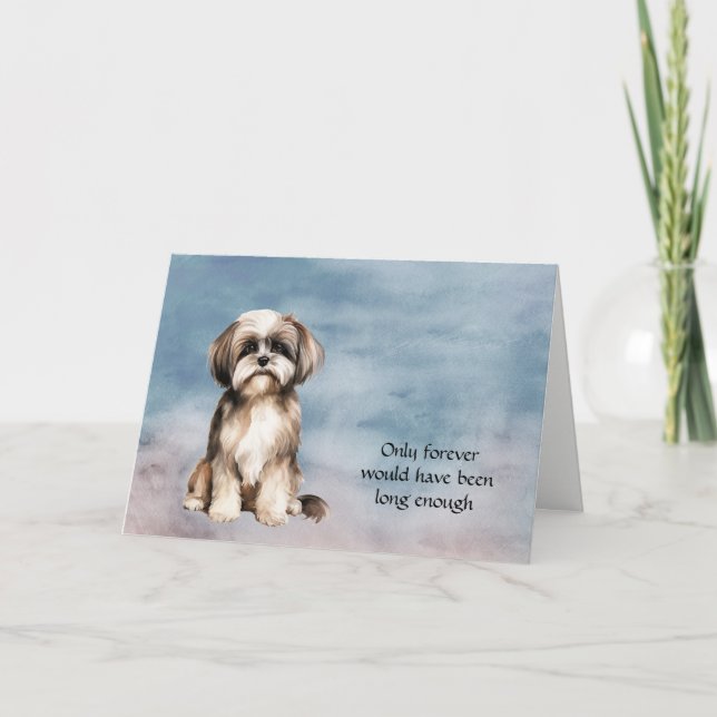 Festividades Cartão de condolências de Perda de Cão Branco Brow (Frente)