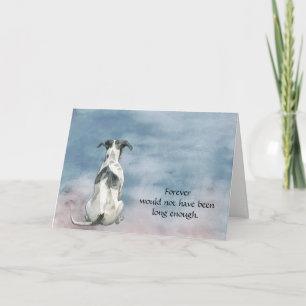 Festividades Cartão de Condolências para Cão Whippet Preto e Br