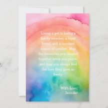 Cartão de Condolências Personalizado para Animais 