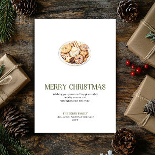 Festividades Cartão de Cookies de Natal Minimalista com Acento