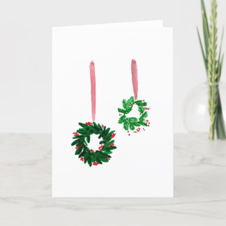 Festividades Cartão de cor d'água da jante de Natal minimalista